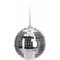 1x Zilveren discoballen/discobollen kerstballen 6 cm - Kerstbal - thumbnail