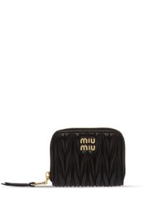 Miu Miu porte-monnaie matelassé en cuir - Noir