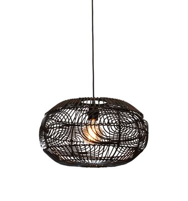 GOOD&MOJO Hanglamp 'Madeira' Rotan, 48cm, kleur Zwart
