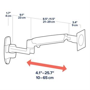 Ergotron LX Series LX Wall Monitor Arm flat panel bureau steun 86,4 cm (34") Muur Wit