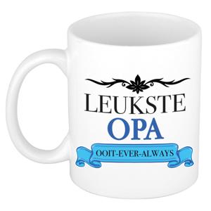 Verjaardag cadeau mok - blauw - leukste opa ooit - 300 ml - keramiek