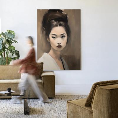 Urban Cotton Wandkleed 'Adakachi' 145 x 190cm in Frame - black