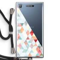 Gekleurde driehoekjes pastel: Sony Xperia XZ1 Transparant Hoesje met koord
