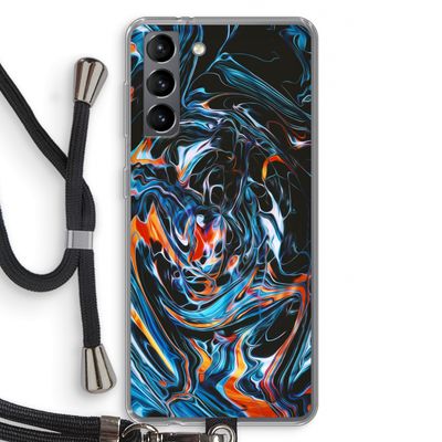 Black Unicorn: Samsung Galaxy S21 Transparant Hoesje met koord