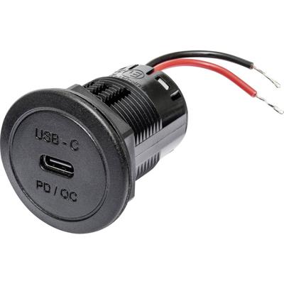 ProCar Power USB-C inbouwstopcontact PD/QC 60 watt zonder LED 12 V, 24 V