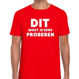 Dit moet je eens proberen beurs/evenementen t-shirt rood heren