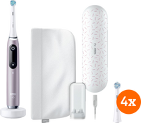 Oral-B iO 9n Rozenkwarts + iO Ultimate Clean opzetborstels (4 stuks) - thumbnail