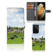 Samsung Galaxy S21 Ultra | Telefoonhoesje | Met pasjeshouder | Koeien