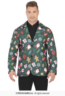 Groene Kerstmis Blazer Heren Kerstsymbolen