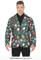 Groene Kerstmis Blazer Heren Kerstsymbolen
