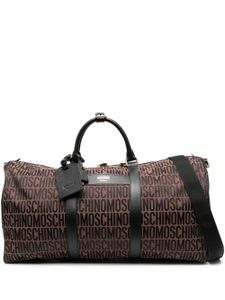 Moschino sac de voyage à logo imprimé - Marron