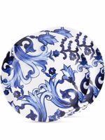 Dolce & Gabbana set de deux assiettes en porcelaine à imprimé Blu Mediterraneo - Blanc