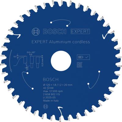 Bosch Accessoires EXPERT Aluminium cordless Cirkelzaagblad | 120 x 1,8/1,2 x 20 mm | T42 - 2608902115