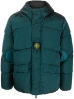 Stone Island Compass-motif down puffer jacket - Vert