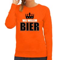 Wij Willem bier sweater oranje voor dames - Koningsdag truien 2XL  -