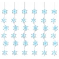 6x stuks sneeuwvlokken decoratie papieren slinger 108 cm - thumbnail