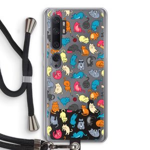 Kleurrijke katten: Xiaomi Mi Note 10 Transparant Hoesje met koord