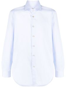 Kiton chemise en coton à col italien - Bleu