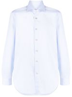 Kiton chemise en coton à col italien - Bleu