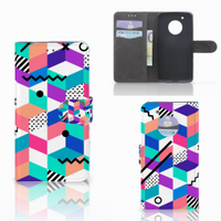 Motorola Moto G5 Plus Book Case Blokken Kleurrijk - thumbnail