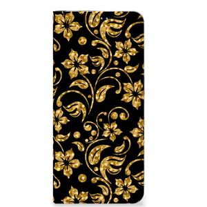 OPPO Reno8 Smart Cover Gouden Bloemen