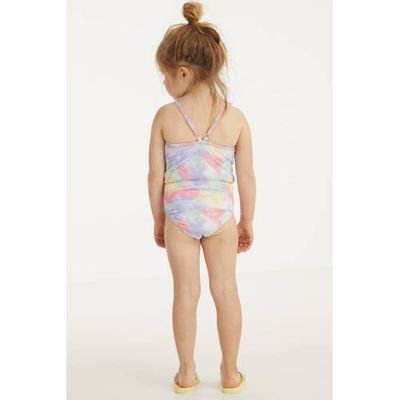 BEACHWAVE baby girl badpak met pastelprint roze/lila