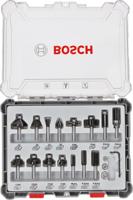 Bosch Accessoires 15-delige gemengde freesset - schachtdiameter 6 mm - 2607017471