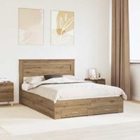Bedframe met lade met hoofdeinde met opslag Bewerkt hout