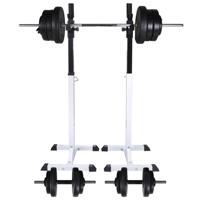 VidaXL Halter-/squatrek met halterset 60,5 kg