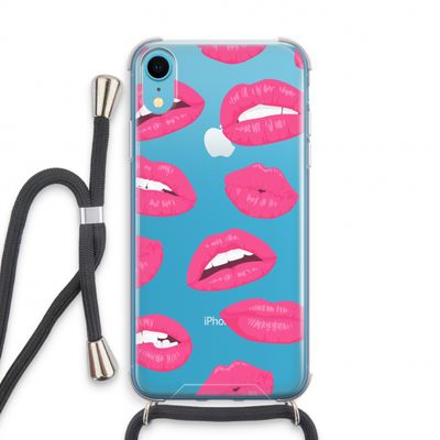 Bite my lip: iPhone XR Transparant Hoesje met koord