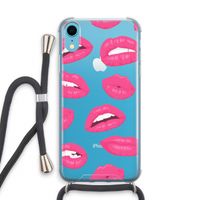 Bite my lip: iPhone XR Transparant Hoesje met koord