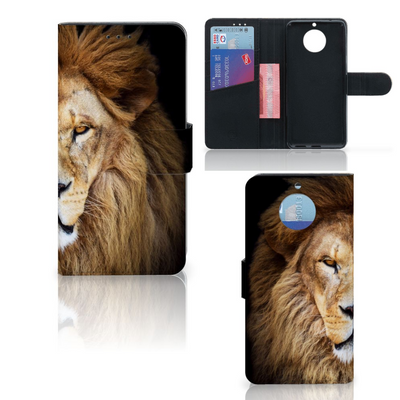 Moto G5S Telefoonhoesje met Pasjes Leeuw Moto G5S Telefoonhoesje met Pasjes Leeuw