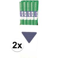 Tafellaken/tafelkleed rol papier - 2x - 800 x 120 cm - groen - Lange tafels - Damast papier