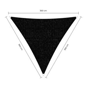 Sunfighter schaduwdoek driehoek zwart 3.6x3.6x3.6m.