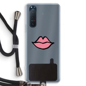 Kusje: Sony Xperia 5 II Transparant Hoesje met koord