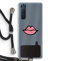 Kusje: Sony Xperia 5 II Transparant Hoesje met koord