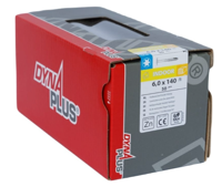 Dynaplus houtbouwschroef verzinkt tellerkop deeldraad +snijpunt torx tx30 6.0x140/70 | 50 stuks - 0286.01.51001