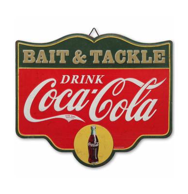 Coca-Cola Bait & Tackle Metalen Bord met Relief - 36 x 31cm