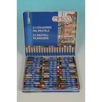 Pastelvetkrijt set in blik 51 delig