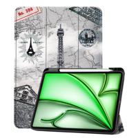 Basey Apple iPad Air 6 11 (2024) Hoesje Kunstleer Hoes Case Cover -Eiffeltoren - thumbnail