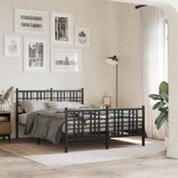 Bedframe met hoofd- en voeteneinde metaal zwart 120x190 cm