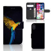 Apple iPhone X | Xs | Telefoonhoesje | Met pasjeshouder | Papegaai