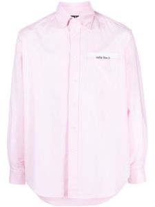 Palm Angels chemise en coton à patch logo - Rose