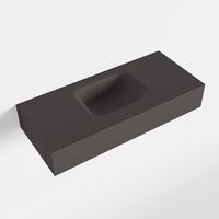 MONDIAZ LEX Dark_grey vrijhangende solid surface wastafel 70cm. Positie wasbak midden
