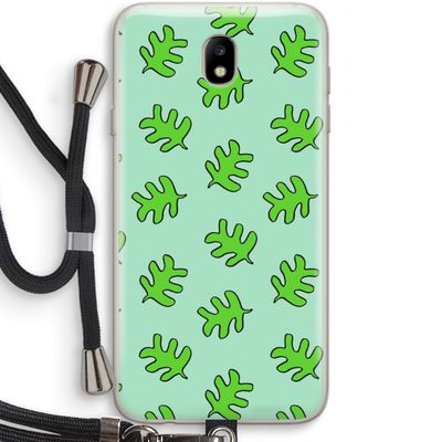 Groene blaadjes: Samsung Galaxy J7 (2017) Transparant Hoesje met koord