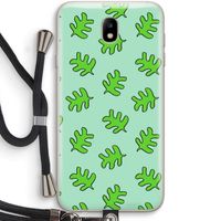 Groene blaadjes: Samsung Galaxy J7 (2017) Transparant Hoesje met koord