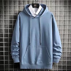 Voor heren Trui met capuchon Zwart Wit Geel Rood blauw Capuchon Effen Zak Sport Outdoor Dagelijks Feestdagen Katoen Streetwear Basic Casual Lente Herfst Kleding Hoodies Sweatshirts Lightinthebox