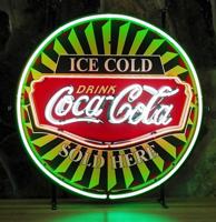 Coca-Cola Sold Here Neon Verlichting 65 x 65 cm - Rood, Groen, Wit