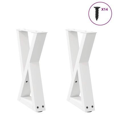 Salontafelpoten 2 st 38x(42-43,3) cm staal wit