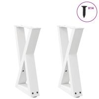 Salontafelpoten 2 st 38x(42-43,3) cm staal wit